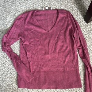 LOFT Pink V-Neck Sweater Soft Knit